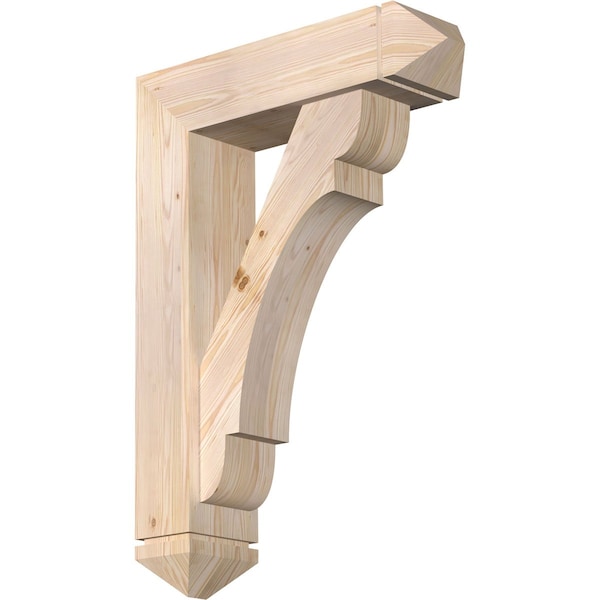 Ekena Millwork Olympic Arts and Crafts Smooth Bracket w/ Offset Brace, Douglas Fir, 7 1/2"W x 28"D x 40"H BKT0806X28X40OLY03SDF - main